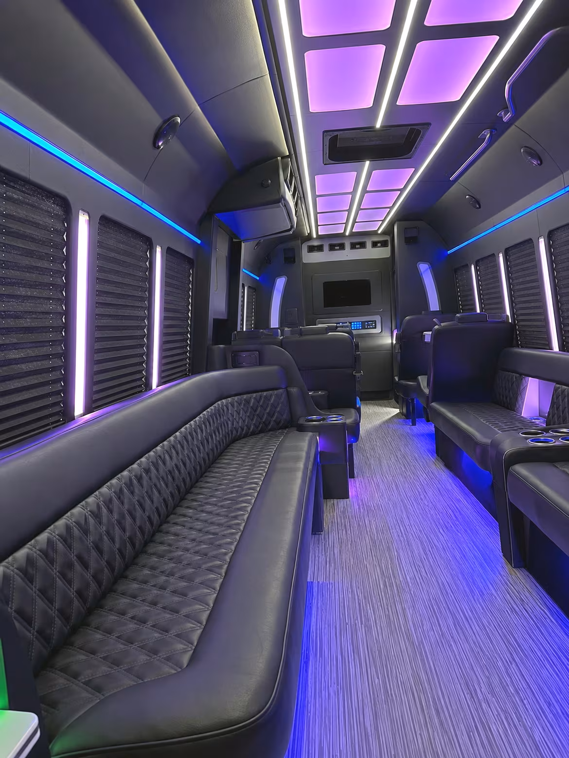 Bismarck Bachelor & Bachelorette Transportation party bus interior