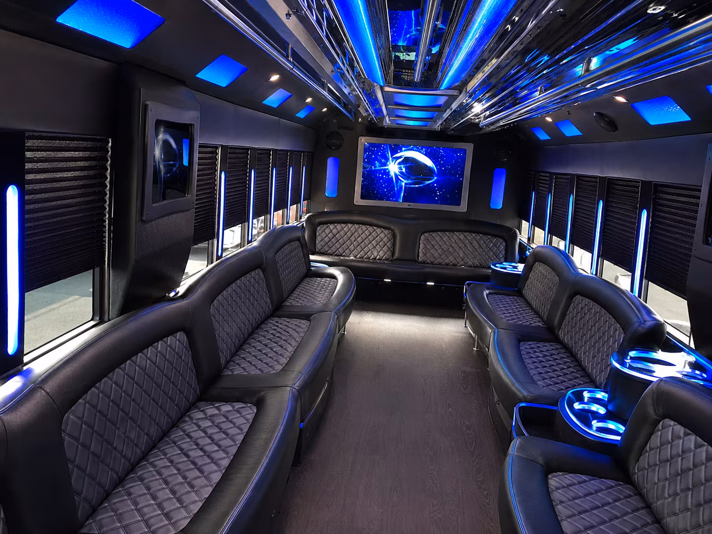 Bismarck Bachelor & Bachelorette Transportation party bus interior