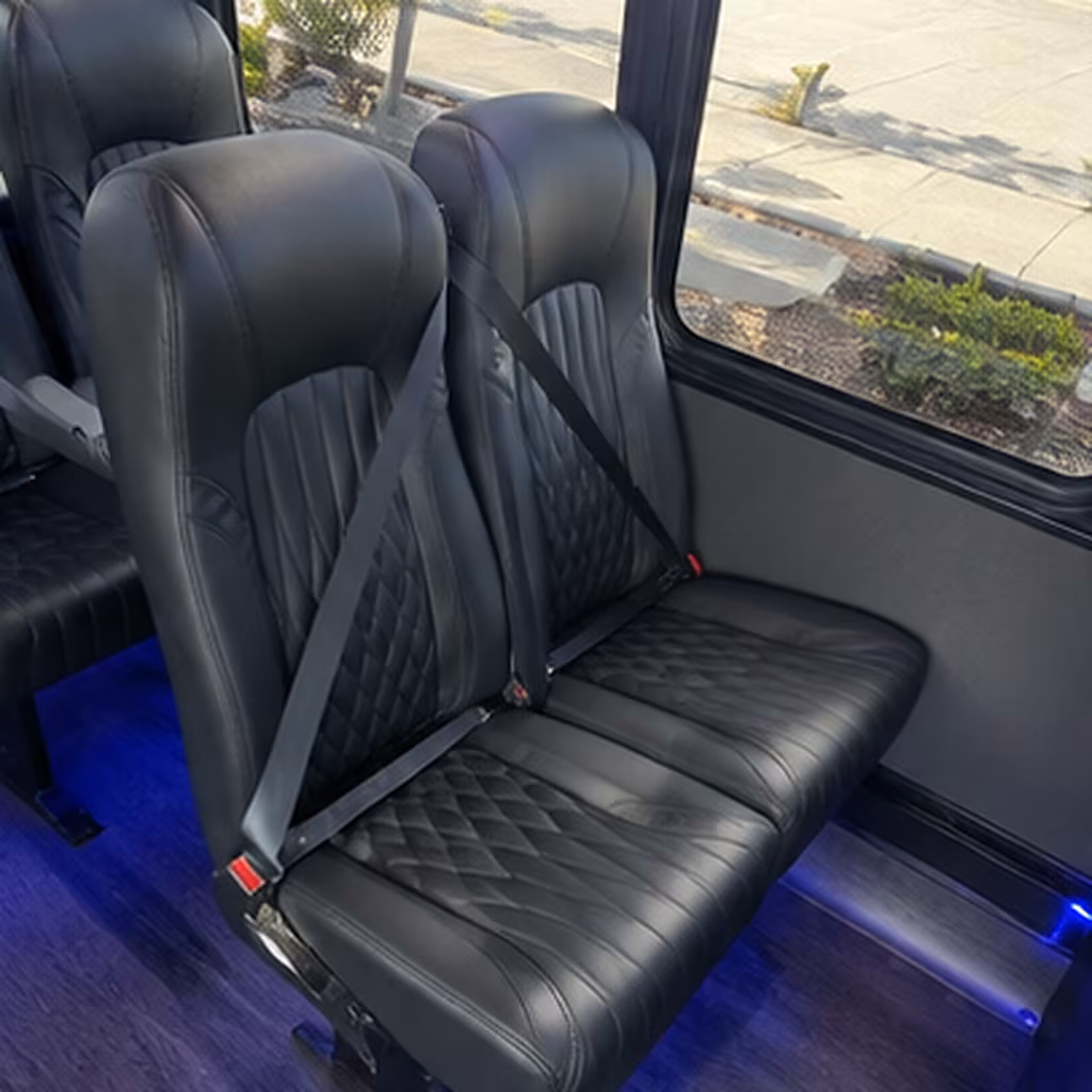 Bismarck School Event Transportation party bus interior
