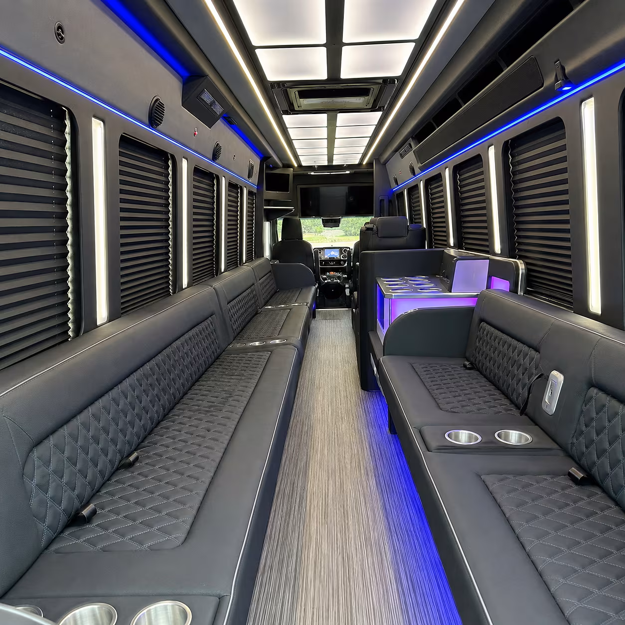 Bismarck Sporting Event Transportation party bus interior